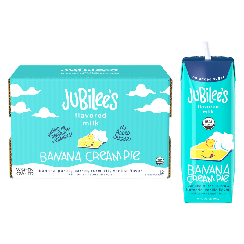 Jubilee's Organic Banana Cream Pie Protein Milk 12pk 8oz Ctn