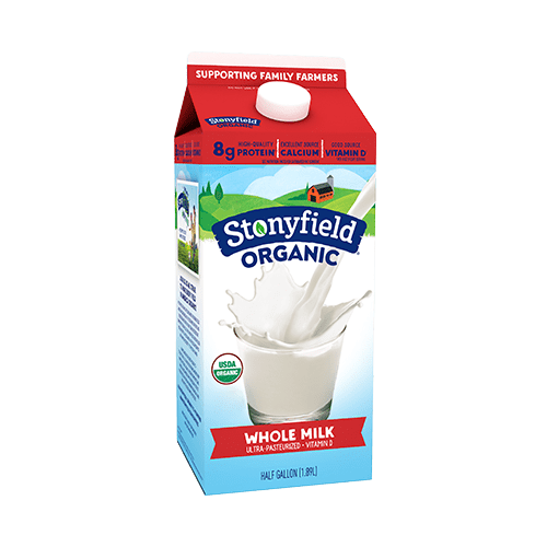 Stonyfield Organic Whole Milk, Half Gallon