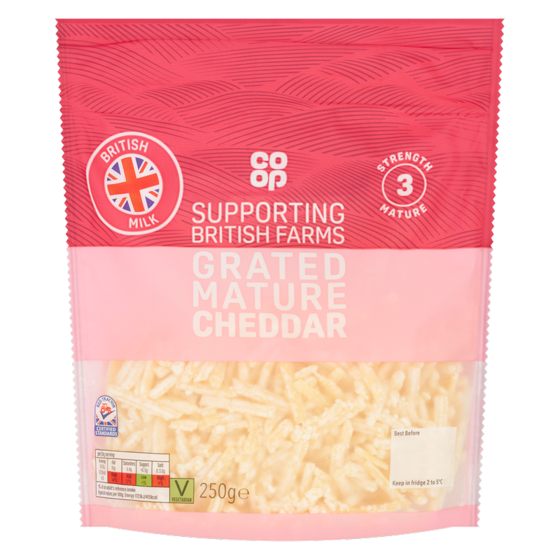 Co-op British Mature Cheddar Grated, 250g