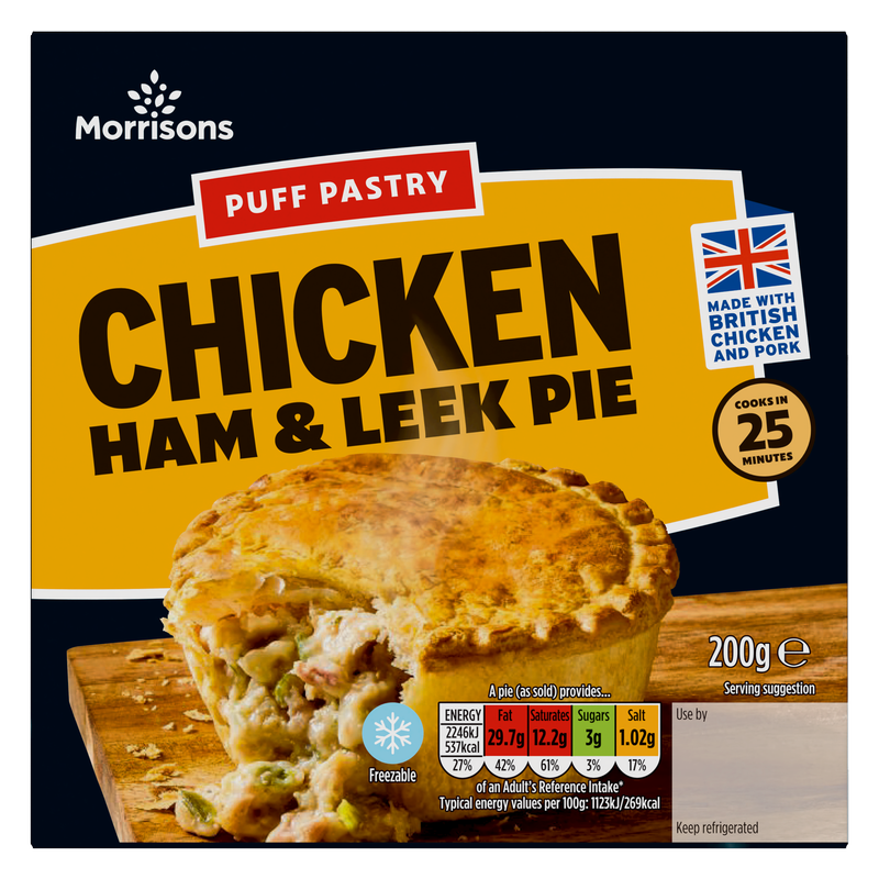 Morrisons Puff Pastry Chicken Ham & Leek Pie, 200g