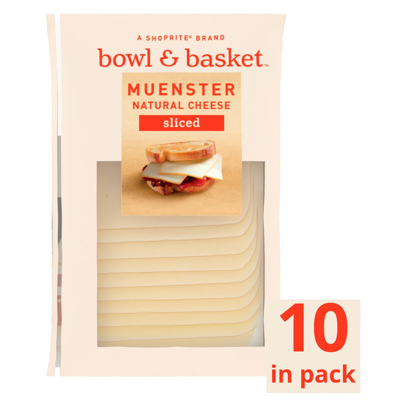 Bowl & Basket Sliced Muenster Natural Cheese - 8oz / 10ct
