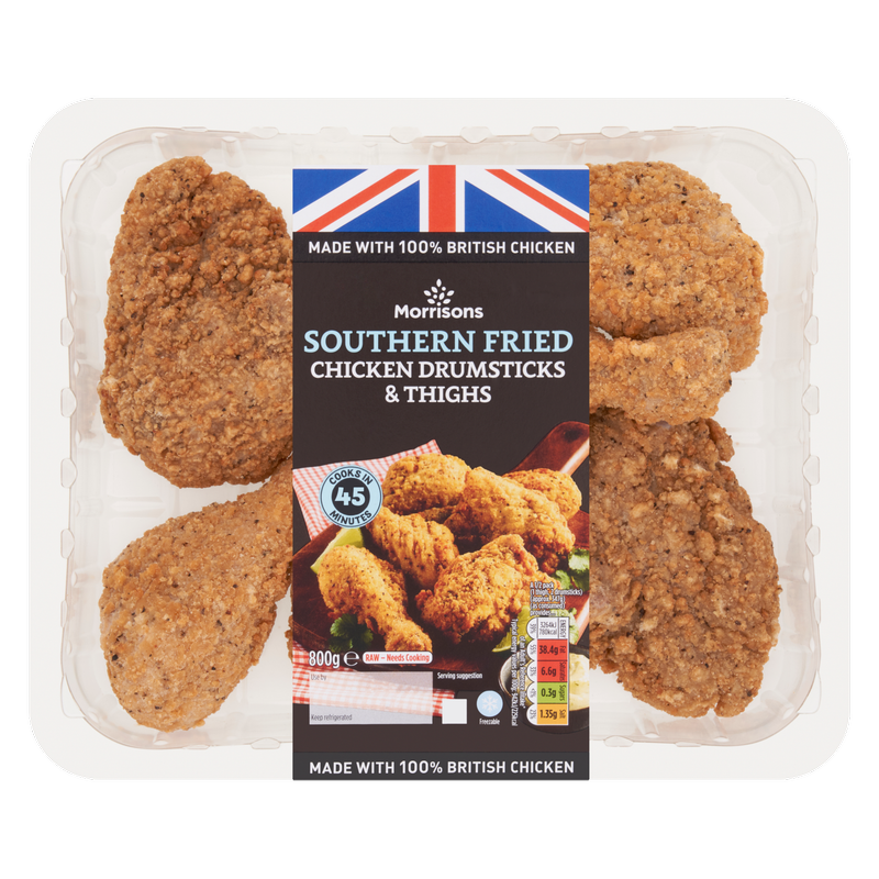 Morrisons Southern Fried Chicken Drumsticks & Thighs, 800g