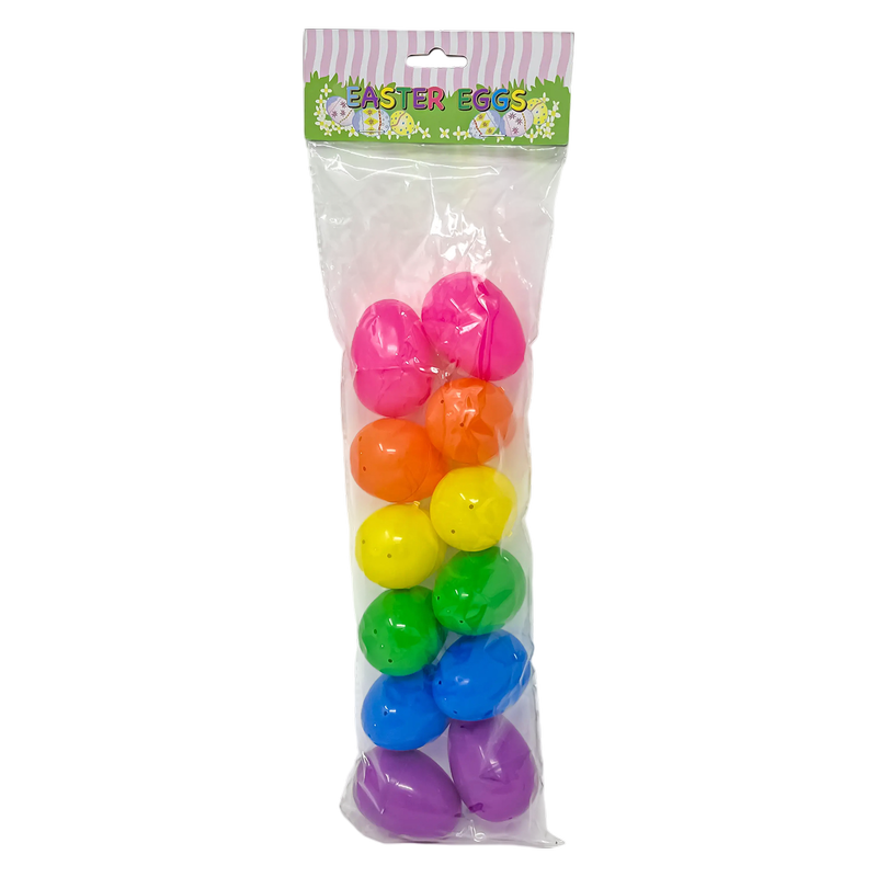 Plastic Fillable Easter Eggs 12ct