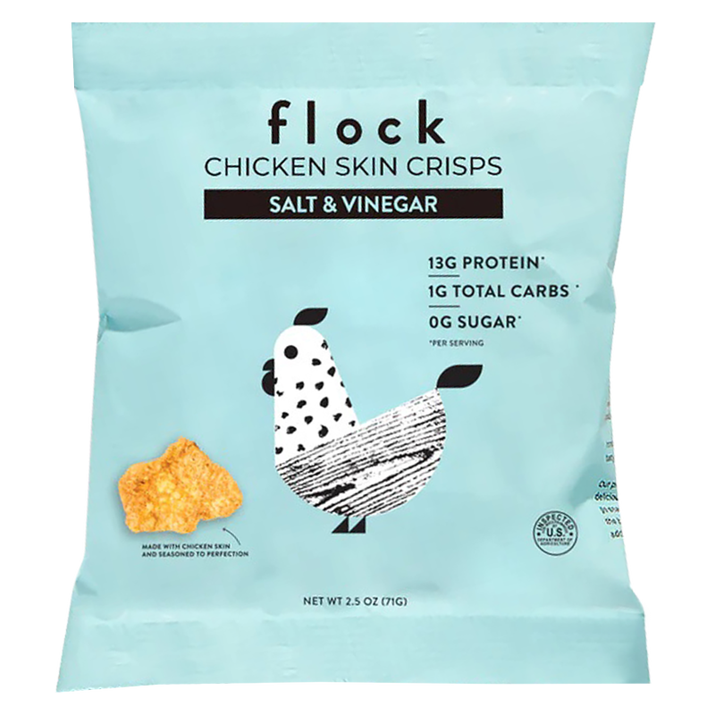Flock Salt & Vinegar Chicken Skin Chips 2.5oz