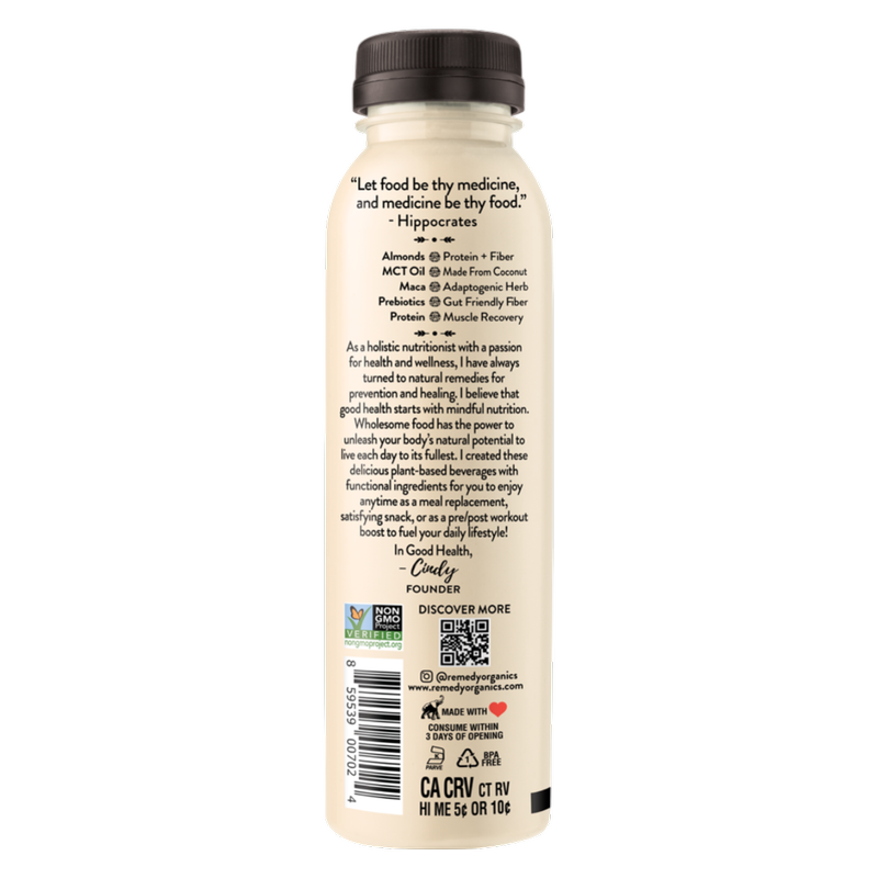 Remedy Organics Vanilla Dream Power Protein Shake 12oz Btl