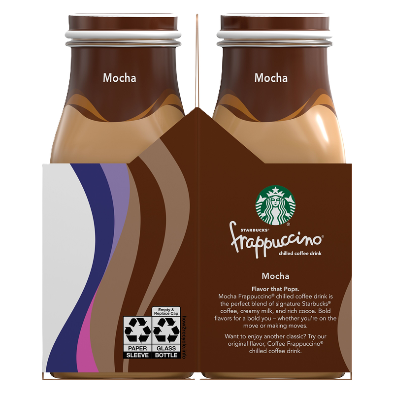 Starbucks Frappuccino Chilled Coffee Drink Mocha 9.5 Fl Oz 4 Count