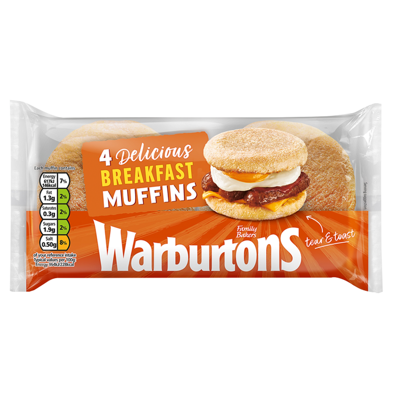 Warburtons Toasting Muffins, 4pcs