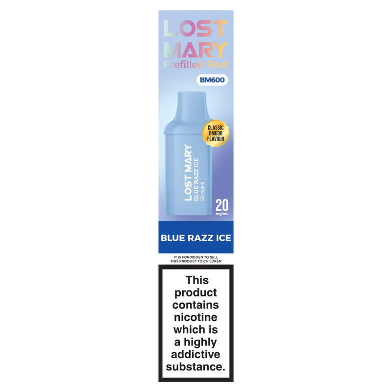 Lost Mary BM600 Prefilled Pods Blue Razz Ice 20mg/ml, 2pcs