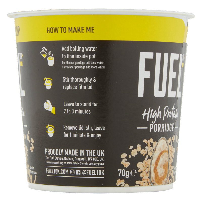 FUEL10K High Protein Golden Syrup Porridge Oat Cereal Pot, 70g