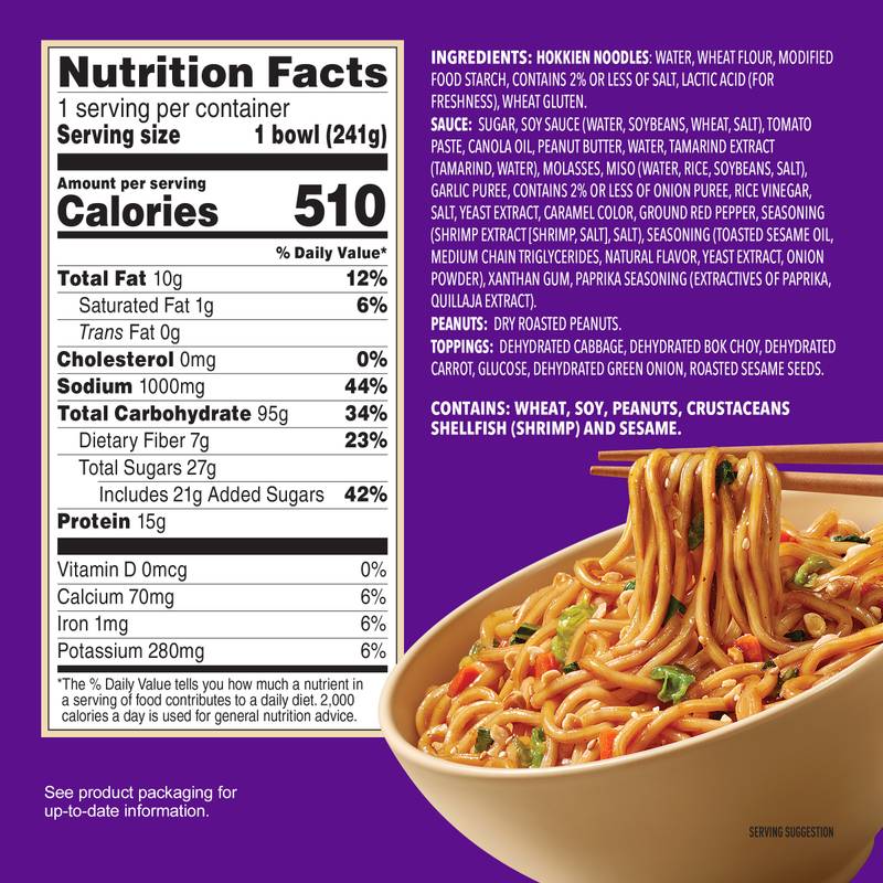 Tazón de fideos Pad Thai Annie Chun's 8.53 oz
