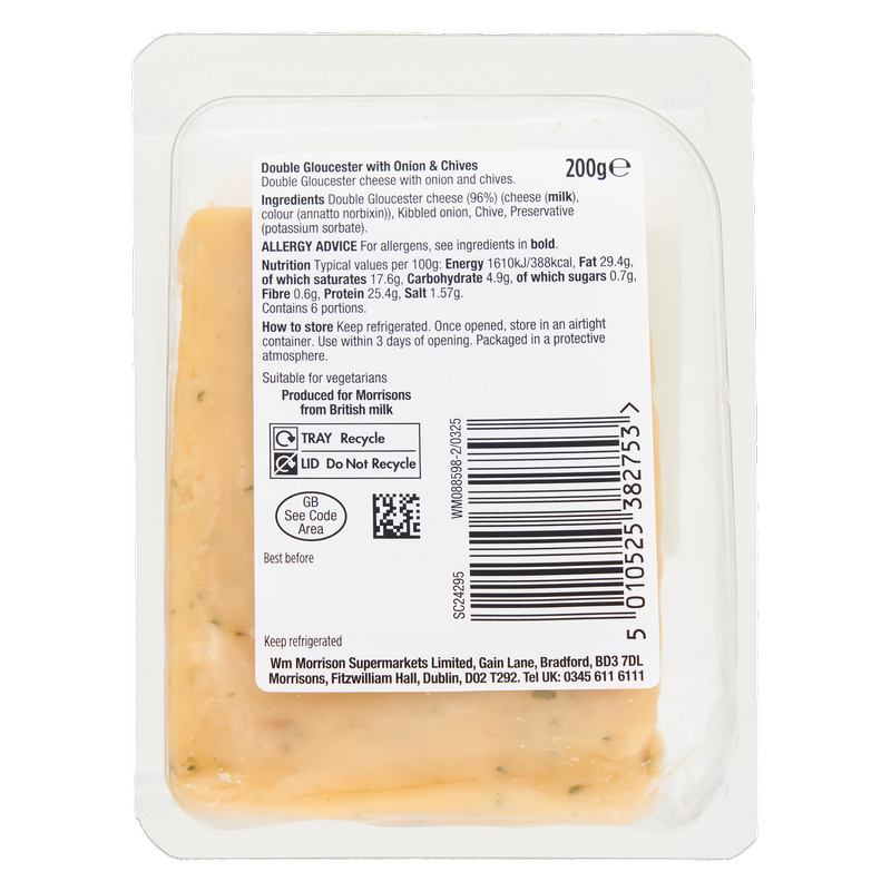 Morrisons Double Gloucester Onion & Chive Wedges, 200g