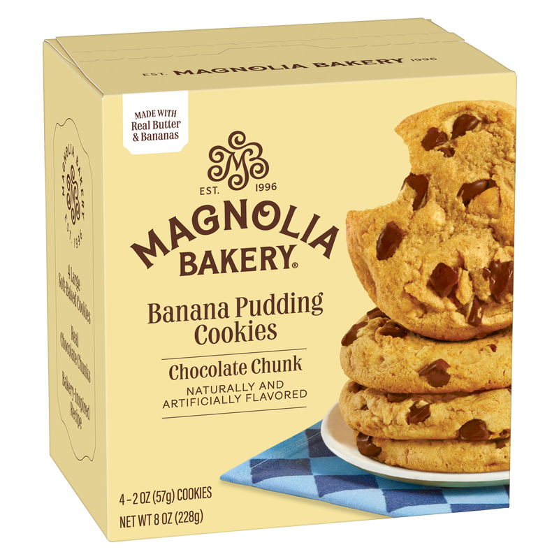 Magnolia Bakery Banana Pudding Cookies - Chocolate Chunk 4ct 8oz Carton