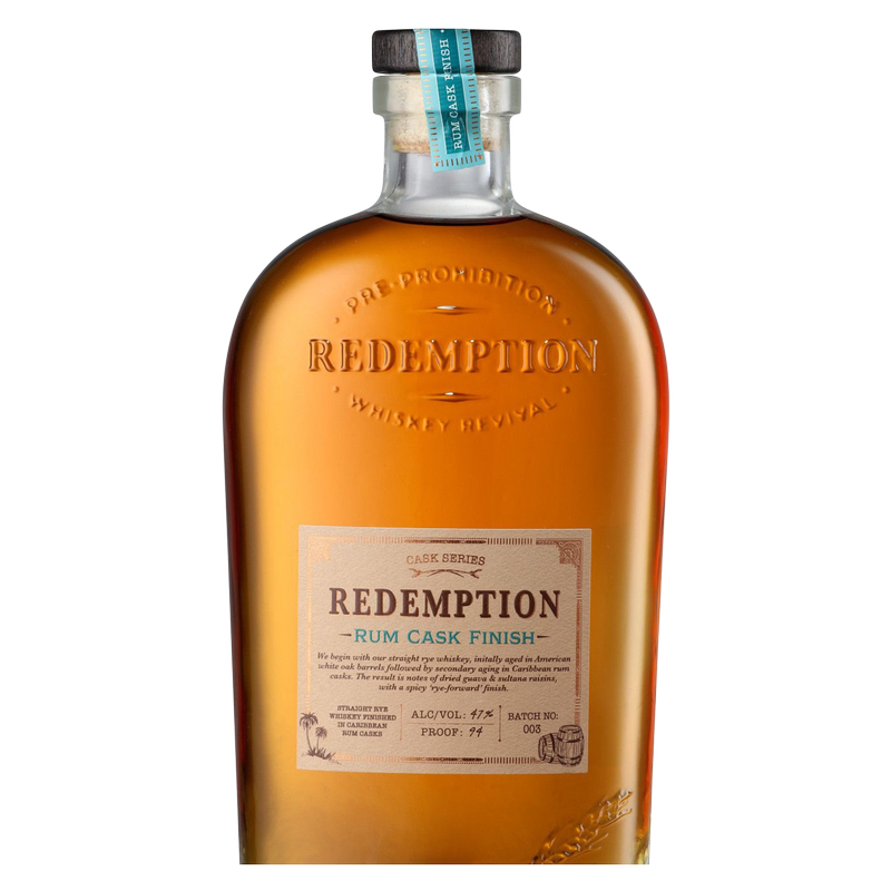 Redemption Rye Rum Cask Whiskey 750ml (94 proof)