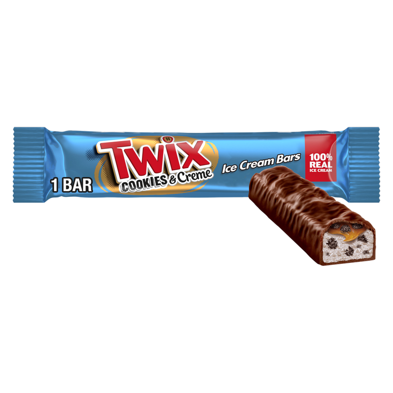 TWIX Cookies & Cream Milk Chocolate Ice Cream Bar, 2.9 Oz 
