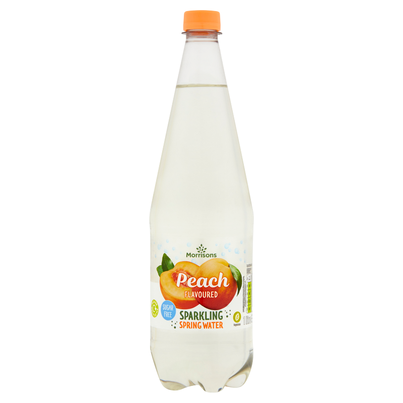 Morrisons Peach Sparkling Spring Water, 1L