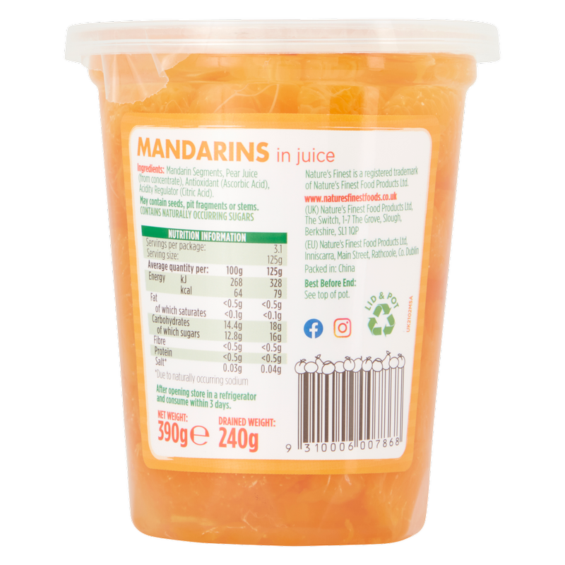 Nature's Finest Mandarin in Juice, 390g