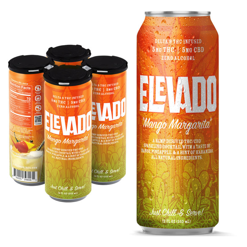Elevado THC 5mg Mango Margarita Cocktail 4pk 12oz Can