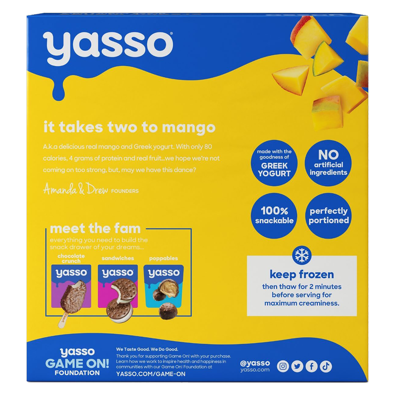 Yasso Creamy Mango Bars 4ct