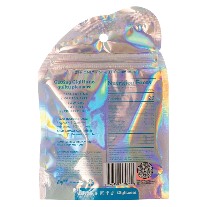 Gigli Sour Fruit THC-Infused Gummies 5 mg THC, 10 ct.
