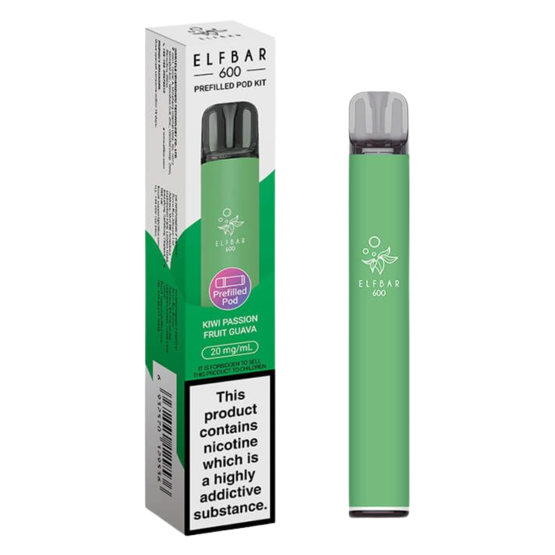 Elf Bar 600 Prefilled POD Kit Kiwi Passionfruit Guava 20mg, 1pcs