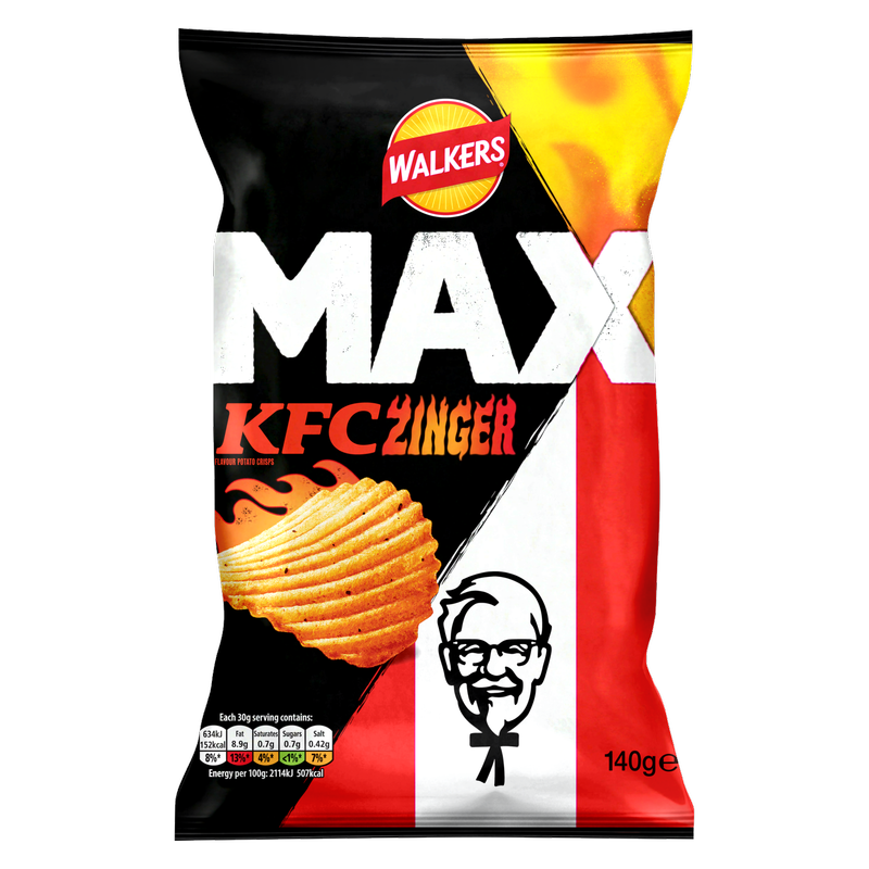 Walkers Max KFC Zinger Crisps, 140g