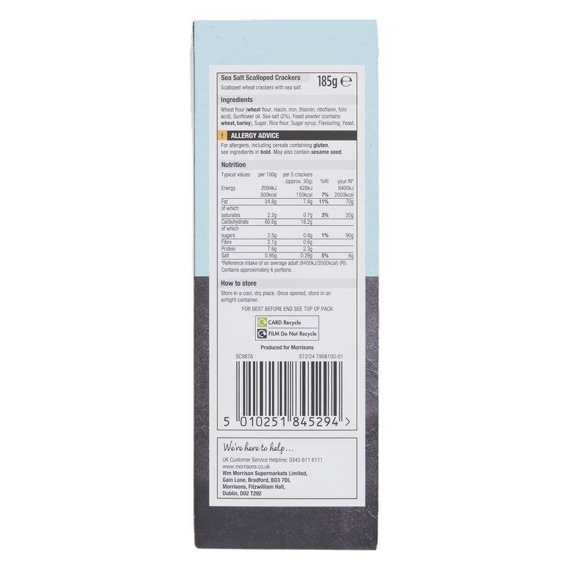 Morrisons Sea Salt Scalloped Crackers, 185g