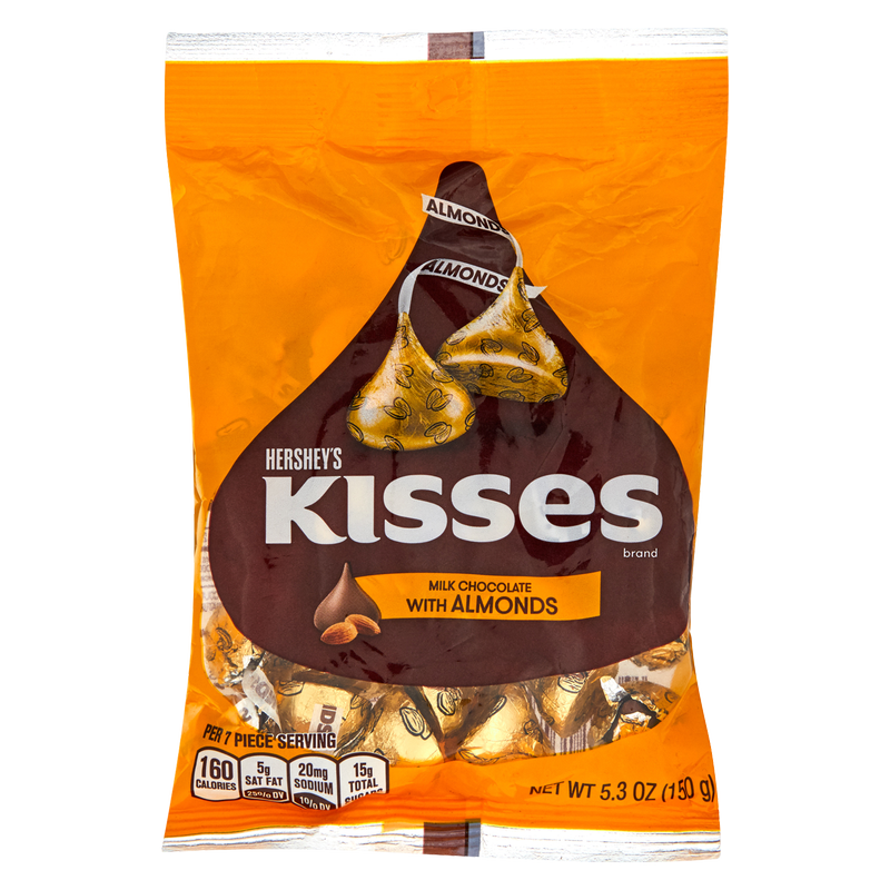 Hershey's Kisses Milk Chocolate with Almonds Candy 5.3oz