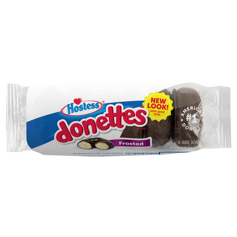 Hostess Donettes Chocolate Frosted Mini Donuts Single Serve 6ct