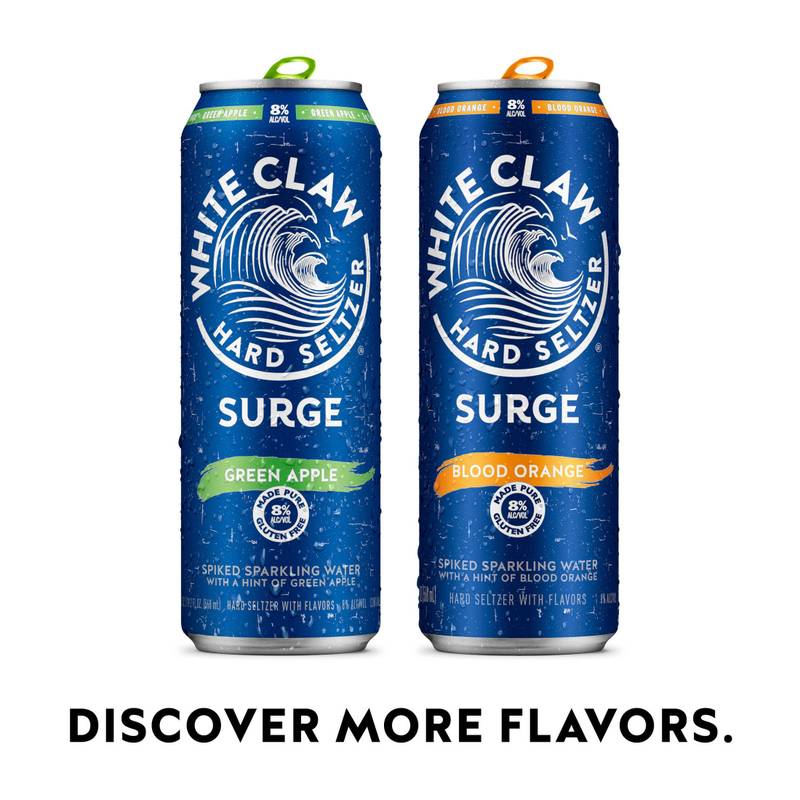 White Claw Hard Seltzer Surge Cranberry, lata individual de 19.2 oz Alc. 8% Vol.