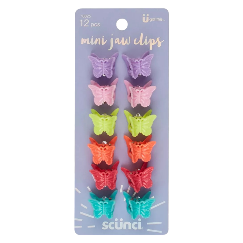 scünci Kids Butterfly Shaped Mini Claw Clips 12pk