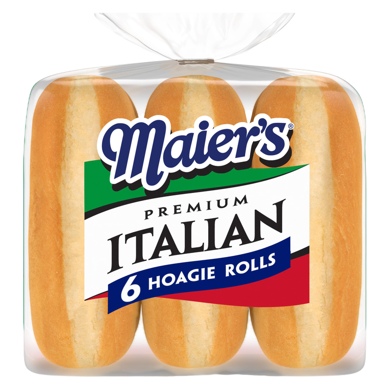 Maier's Premium Italian Plain Hoagie Rolls, 6 count, Sandwich Rolls, 18 oz Bag