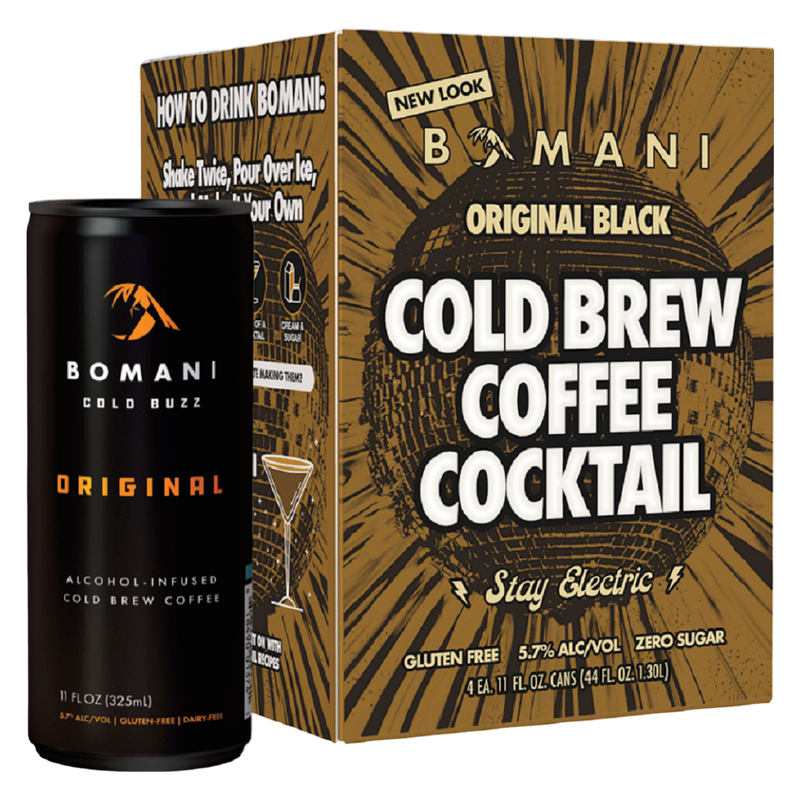 BOMANI Cold Buzz Alcohol-Infused Cold Brew 4pk 12oz Can 5.7% ABV