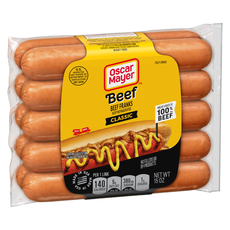 Oscar Mayer Classic Beef Uncured Franks Hot Dogs - 10ct/15oz