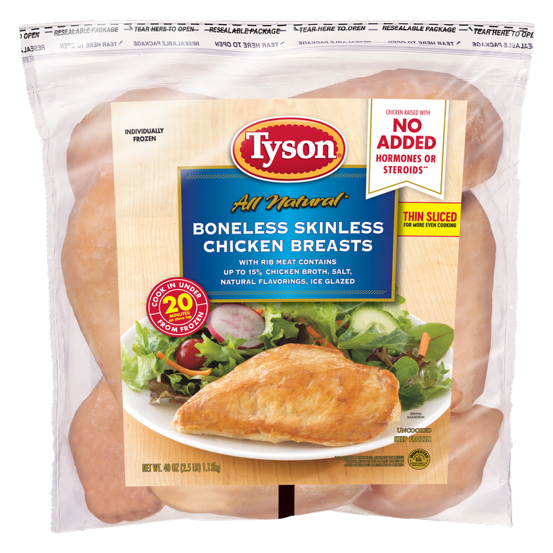 Tyson Frozen Boneless Skinless Chicken Breasts - 2.5lb