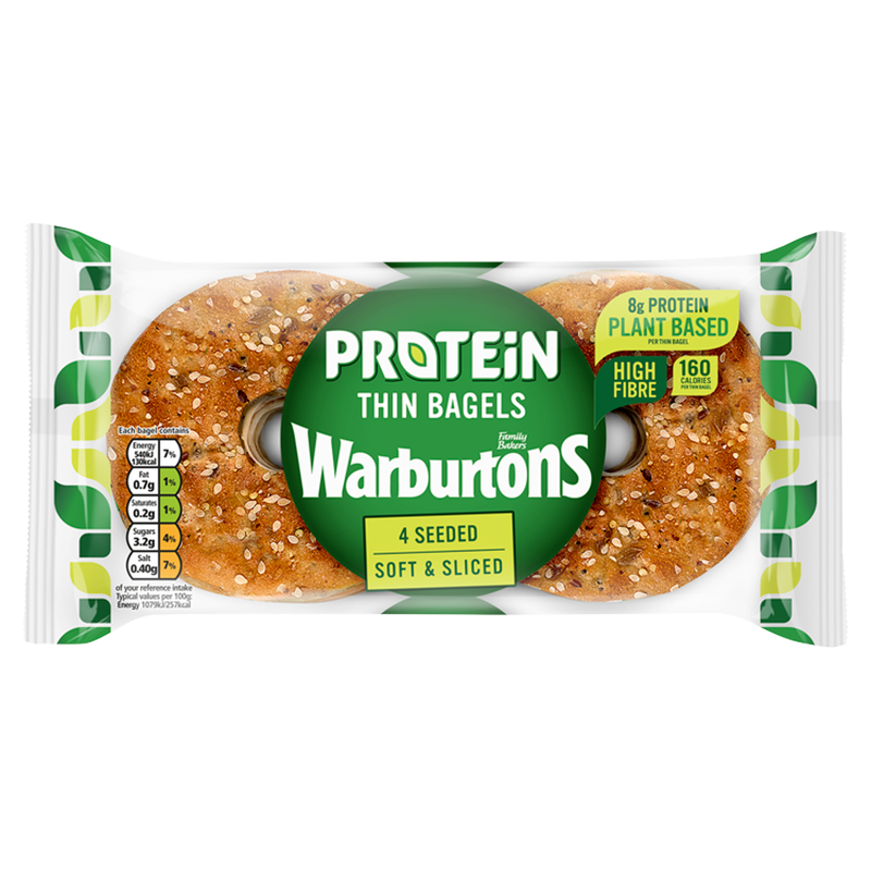 Warburtons Protein Thin Bagels, 4pcs