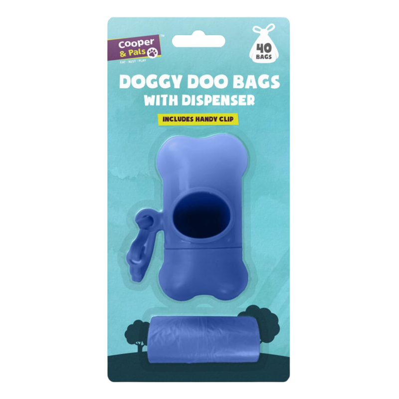 Cooper & Pals Doggy Doo Bags With Dispenser, 40pcs