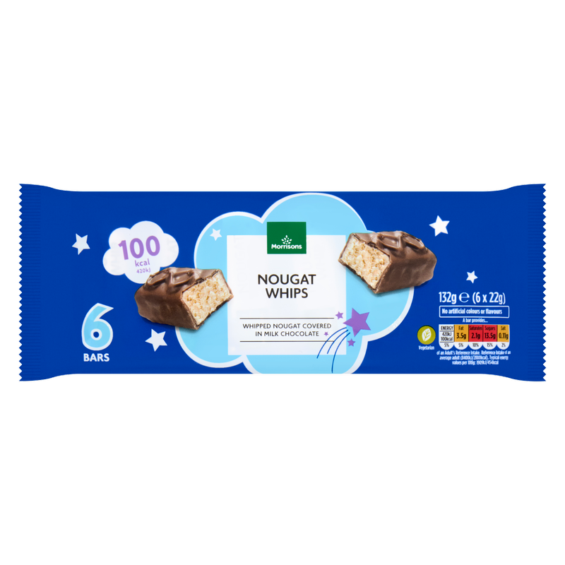 Morrisons Nougat Whips, 6 x 22g