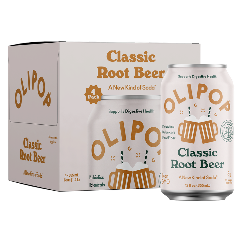 Olipop Classic Root Beer 4pk 12oz Can - XL Shelf Stable