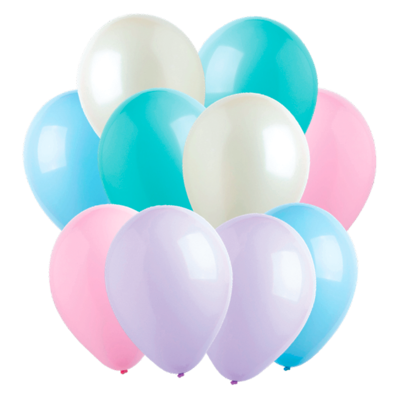 Nutmeg Pastel Mix Latex Balloons, 10pcs