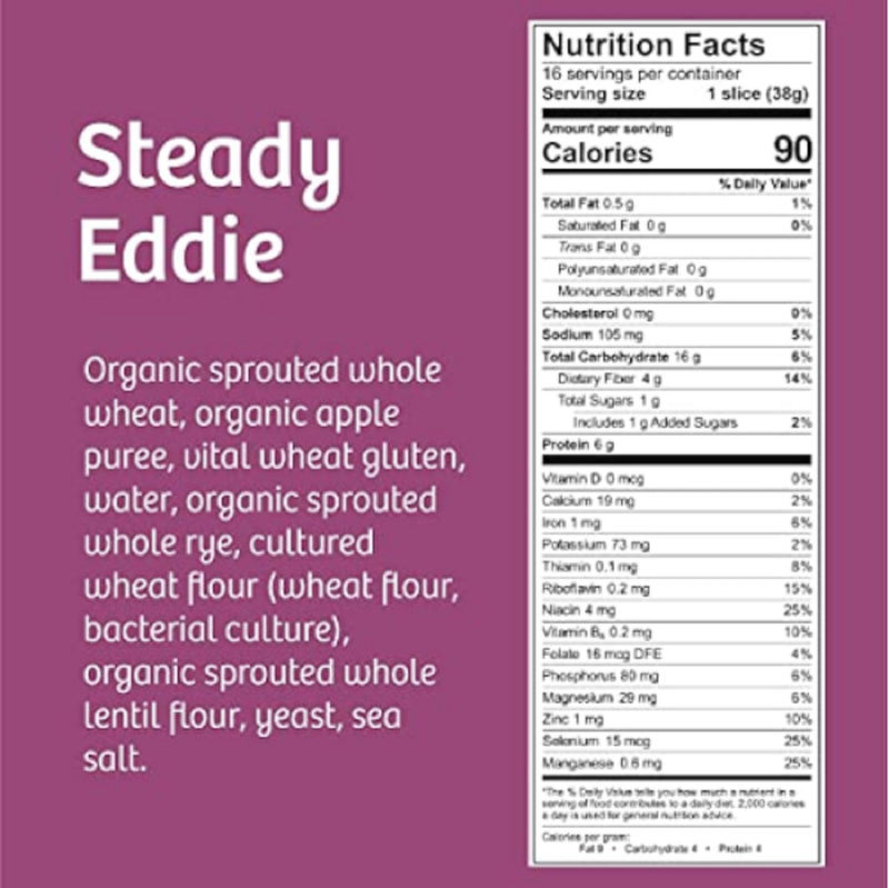Organic Steady Eddie Whole Grain Bread - 21oz