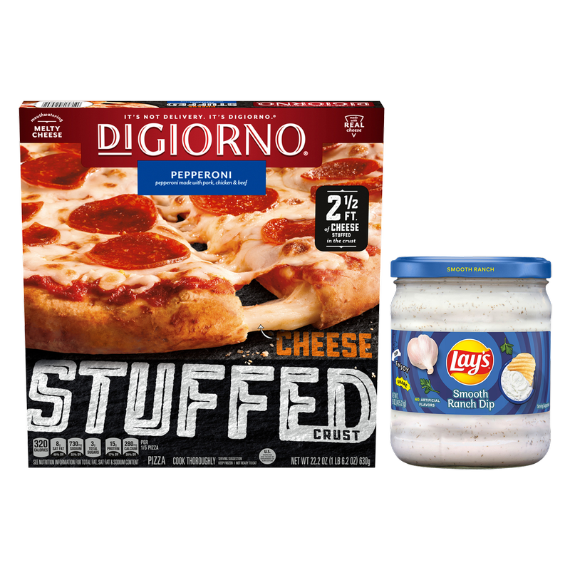 DiGiorno Frozen Cheese Stuffed Crust Pepperoni Pizza 12in 22.2oz & Lay's Smooth Ranch Dip 15oz. 