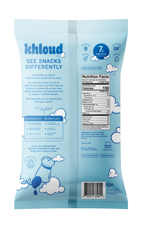 Khloud Palomitas de maíz con proteína – Aceite de oliva y sal marina, 4 oz