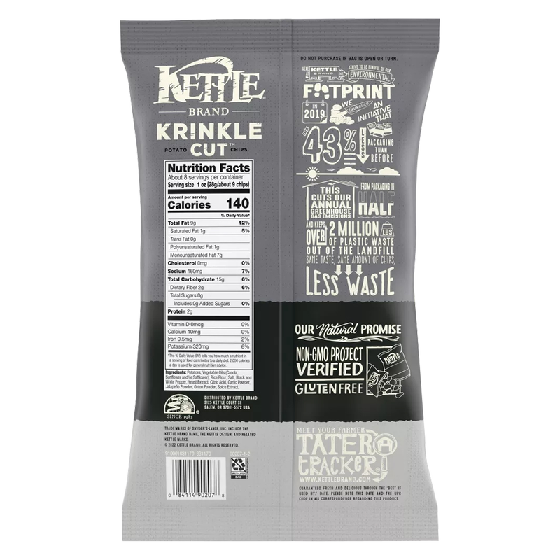 Kettle Brand Krinkle Cut Salt & Pepper Chips 7.5oz