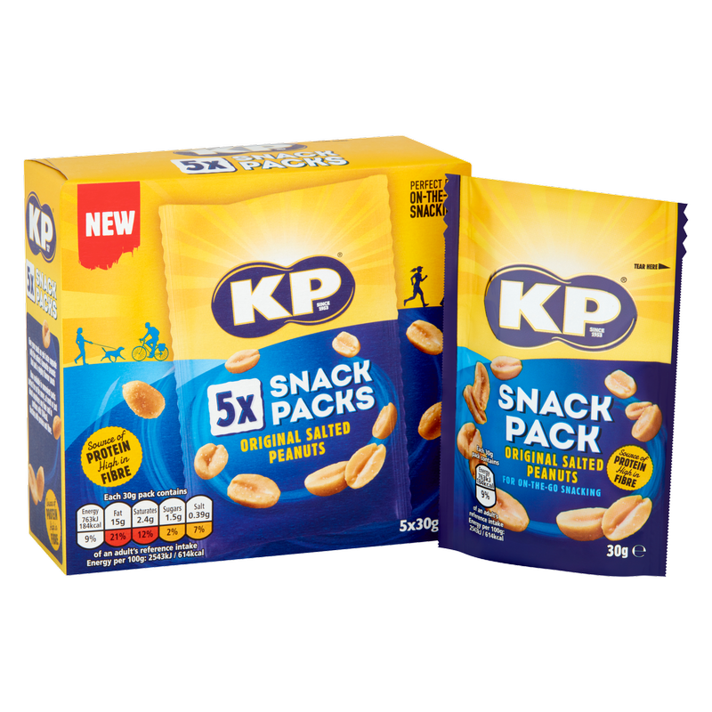 KP Salted Peanuts Snack Packs, 5 x 30g