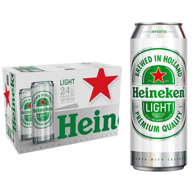 Heineken Light 24pk 12oz Can 3.3% ABV