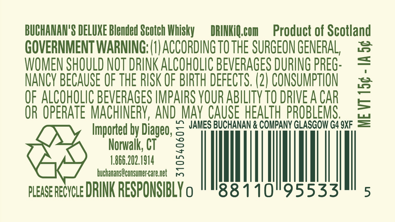 Buchanan's DeLuxe Aged 12 Years Blended Scotch Whisky, 375 mL (80 Proof)