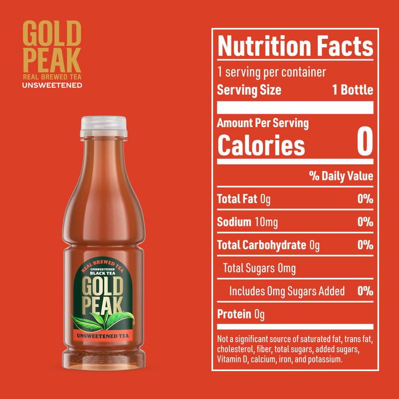 Gold Peak Unsweetened Black Tea Bottle, 18.5 fl oz