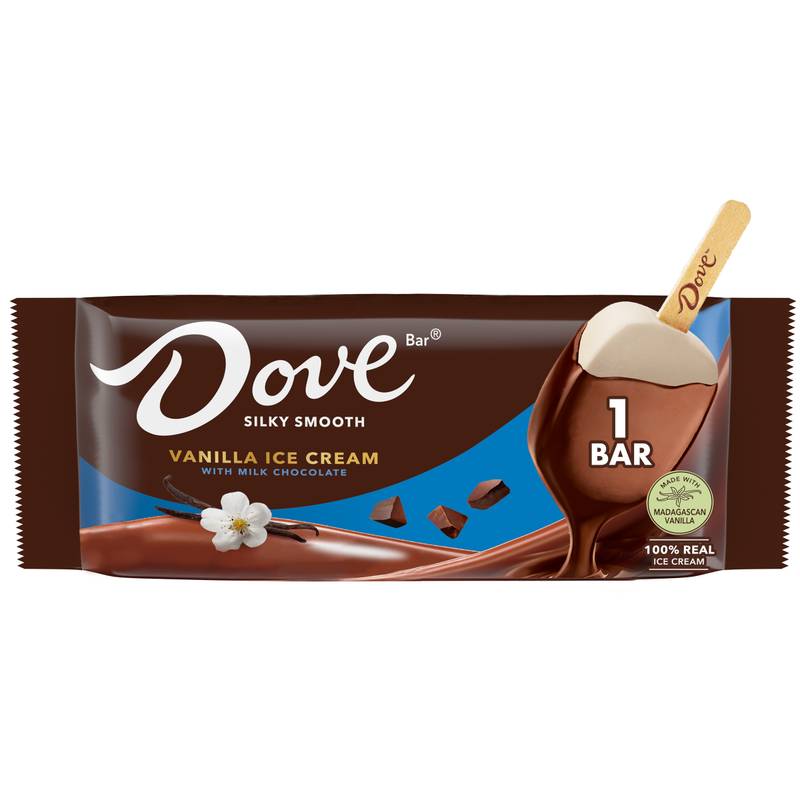 DOVE Vanilla Ice Cream Bar Coated With Milk Chocolate, 2.89 Oz 