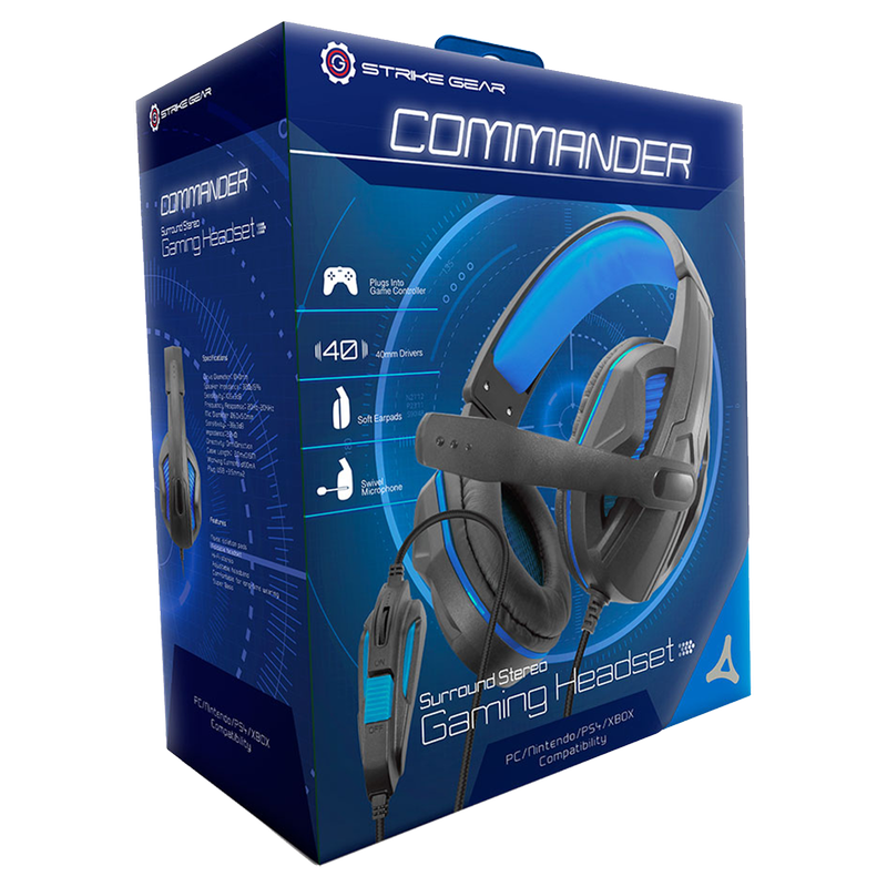Commander Gaming Headset with Mic & Blue LED