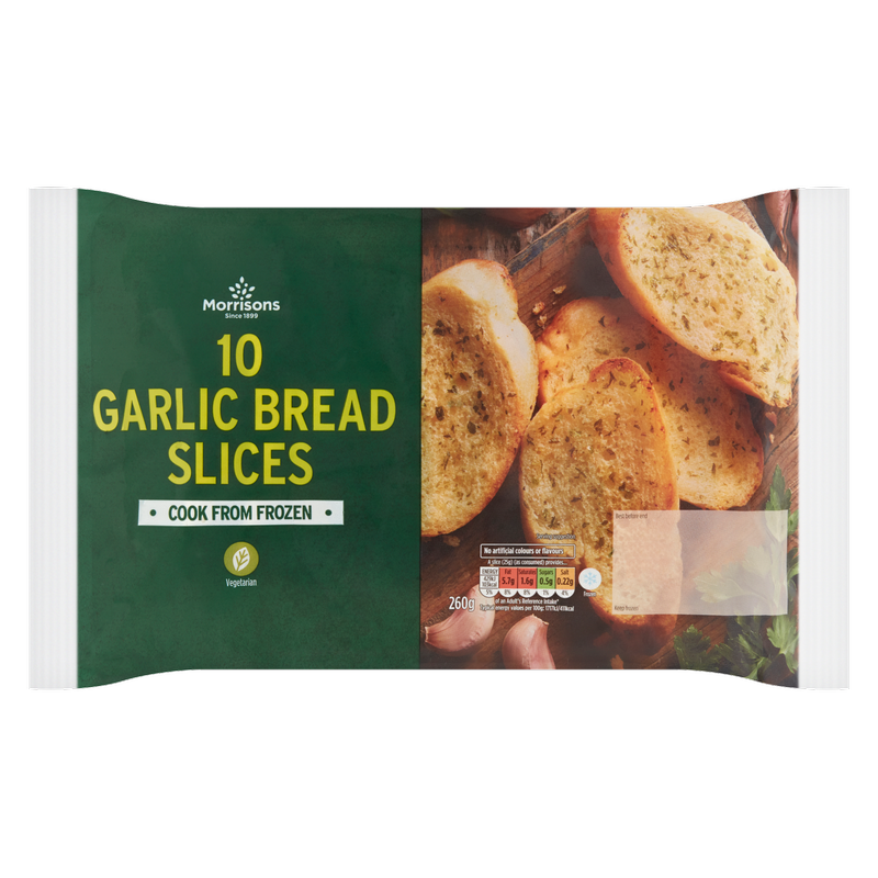 Morrisons 10 Garlic Bread Slices, 260g